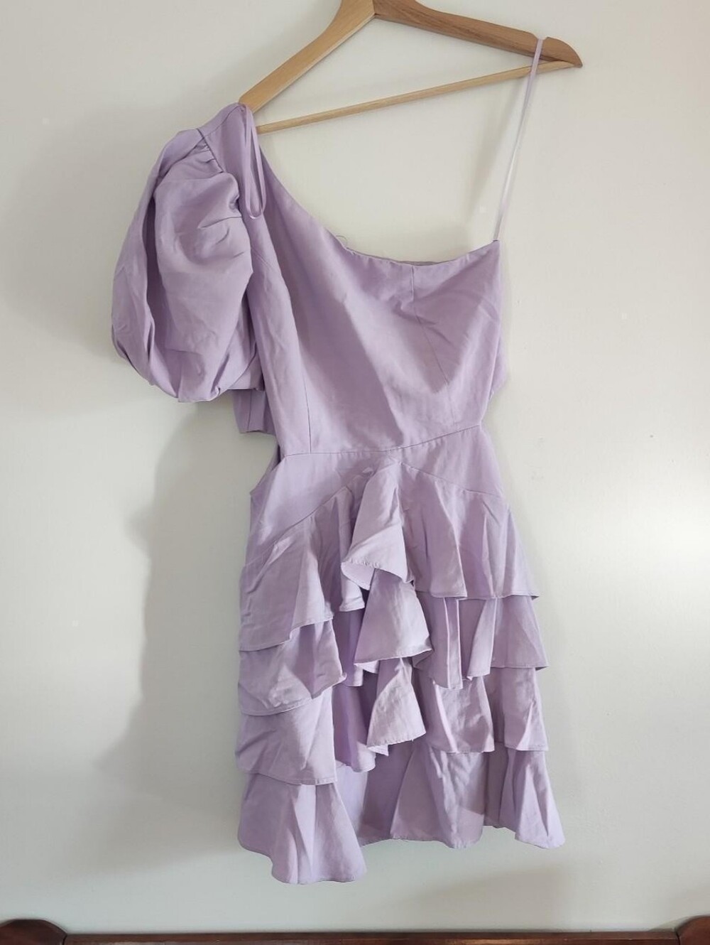Do+Be Lilac Ruffled One Shoulder Mini Dress - Picture 5 of 8